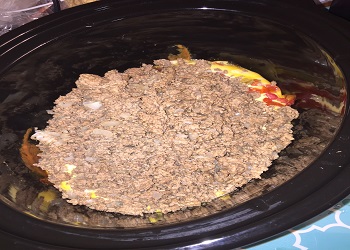 ground beef and cheese in crock-pot